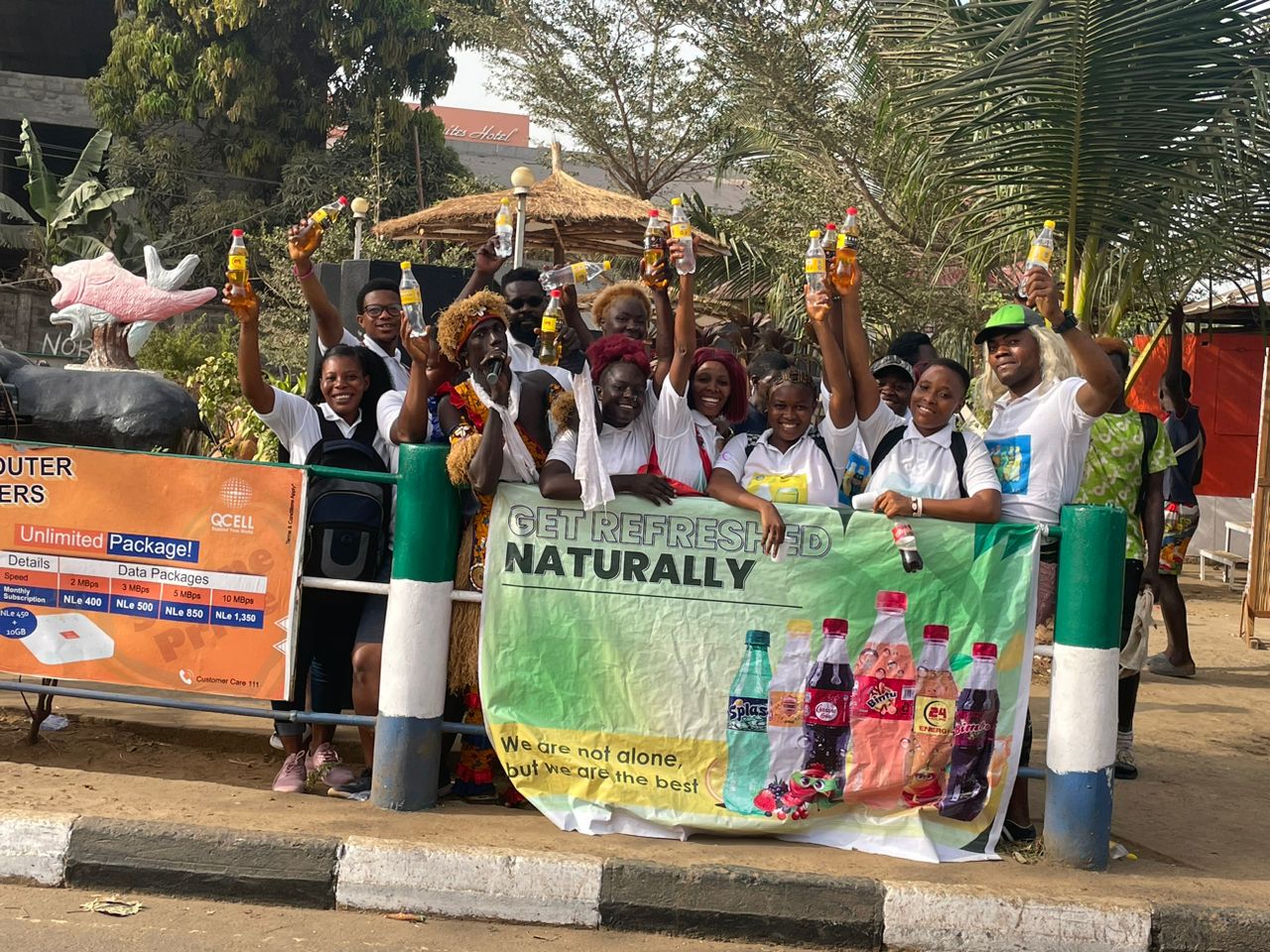 Brand activation setup and promotional campaign work in Sierra Leone